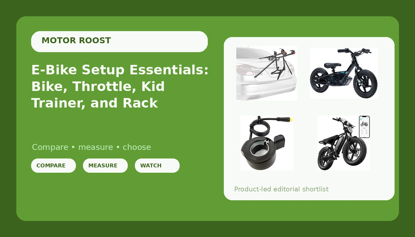 E-Bike Setup Essentials: Bike, Throttle, Kid Trainer, and Rack