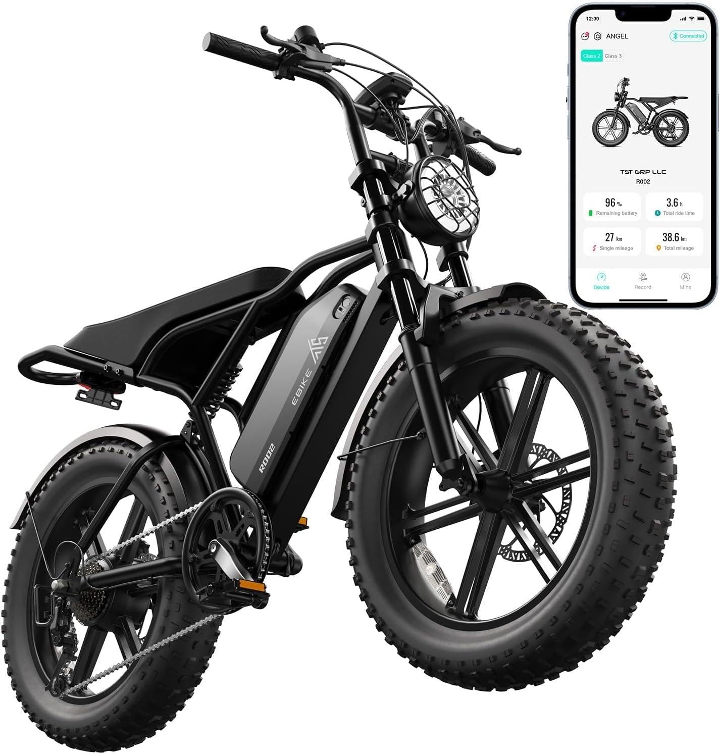 TST Electric Bike 48V 15/25Ah Battery 2000W Peak Motor, 20 * 4.0 Fat Tire