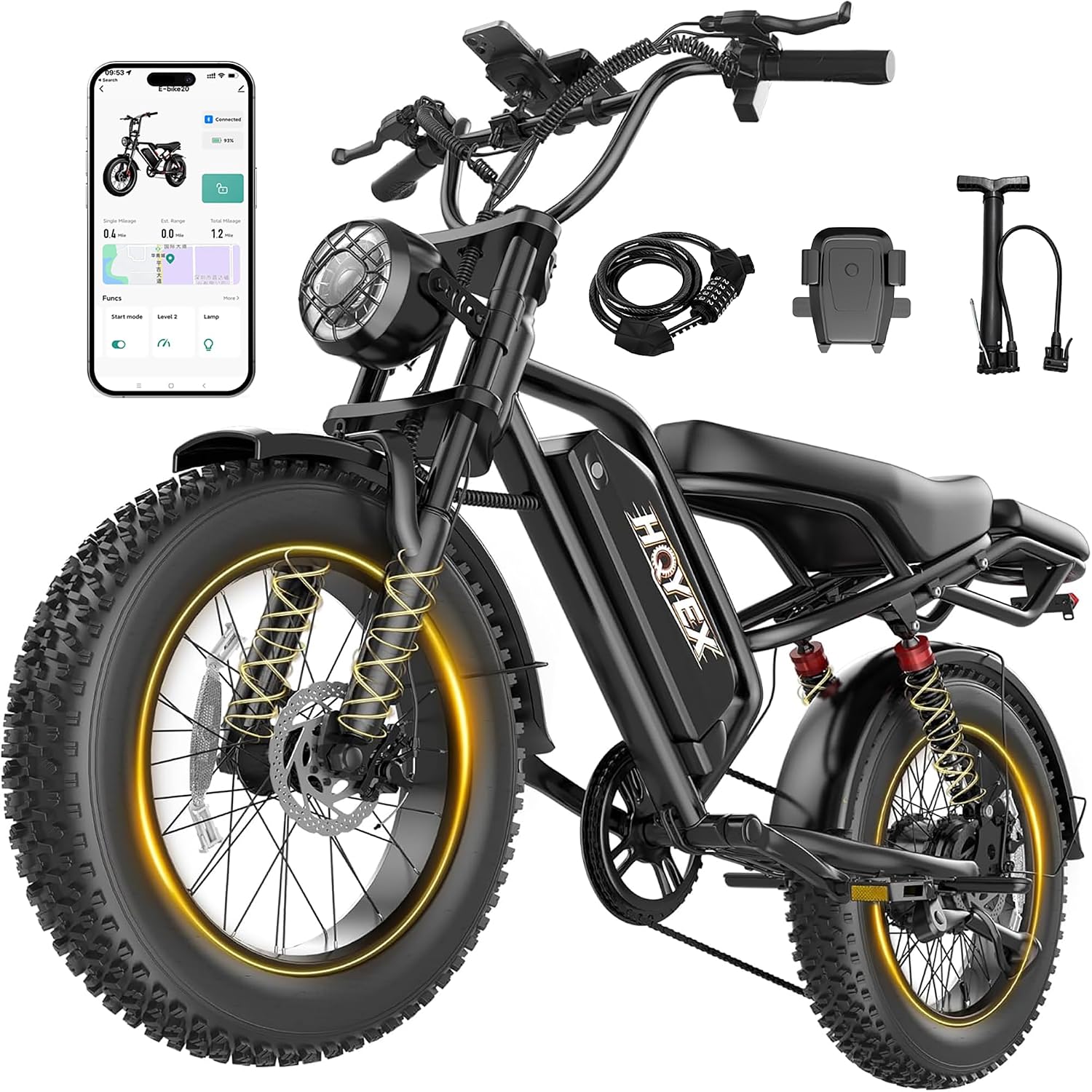 Electric Bike for Adults, 1500W Brushless Motor Ebike, 20 inch Fat Tire Electric Bicycles, 48V 20Ah Battery, 31MPH Top Speed with Dual Suspension E Bikes
