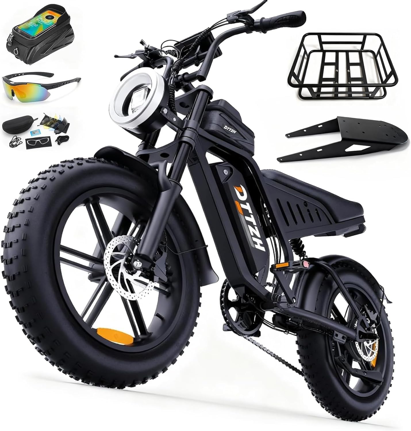 DTTZH F6 Adult Electric Bike, Fast E Bike for Adults Fat Tire Ebike